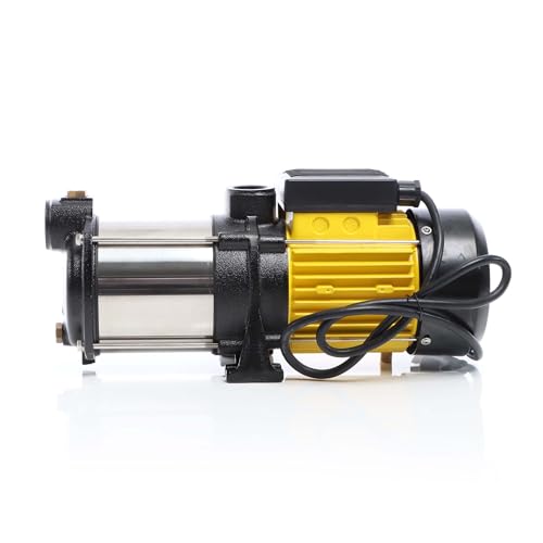 Wiltec Mehrstufige Kreiselpumpe 6600l/h 900W Förderhöhe 55m, Ansaughöhe 9m, 2850U/min,...