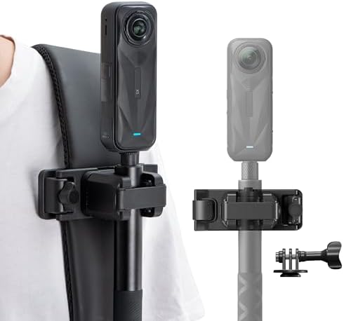 Selfie Stick Holster Backpack Strap Clip Mount for Insta 360 X5 X4 Go Ultra ACE Pro 2 Ajustable Quick Release for pro Hero 13 12 Max 2 for DJI osmo Nano Action 5 Camera Accessories