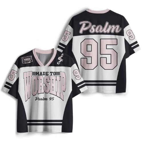 Graphic Tees Summer Novelty Women Men Oversized Psalm with Worship Christian Jersey