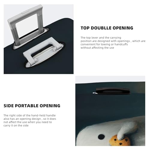 Cute Ghost Eating A Cookie Elastic Travel Luggage Covers Dustproof Scratch-Resistant Suitcase Protector Fit 22-24 Inch3