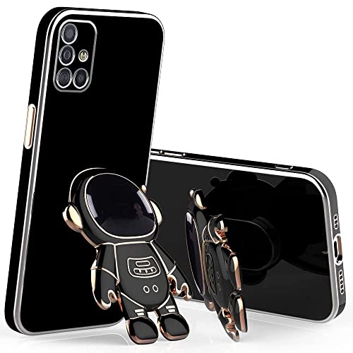 Image of for Samsung Galaxy A51 Case Cute 3D Astronaut Stand Design Camera Protection Shockproof Soft Back Cover (for Samsung Galaxy A51, Black)