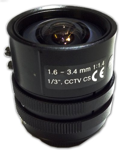 CCTV 1.6-3.4mm CS Manual Iris Fish Eye Varifocal Lens