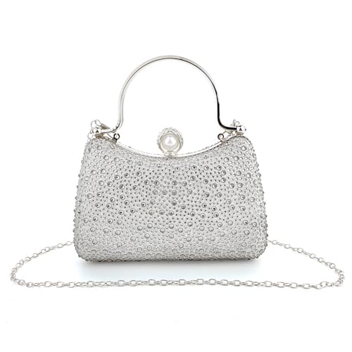 Image of Comeon Clutch Purses for Women Pleated Bling Sequin Evening Bag with Handle | Sparkle Evening Handbags with Removable Chain, Bridal Wedding Crossbody Bag, Elegant Party Prom Formal Purse for Cocktail
