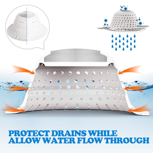 Image of zaa Bathtub Drain Hair Catcher, Premium Silicone Shower Hair Catcher, 1Pack Hair Stopper for Pop Up & Regular Drains of Shower, Bathtub, Bathroom Sink, Bathroom Fixture Accessories, White