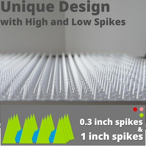 12 Pack Scat Mats for Cats with Interlocking Design, Adjustable Safe Spike Mat for Protective Deterrent, 16x13 Inch Indoor Outdoor All-Season Repellent