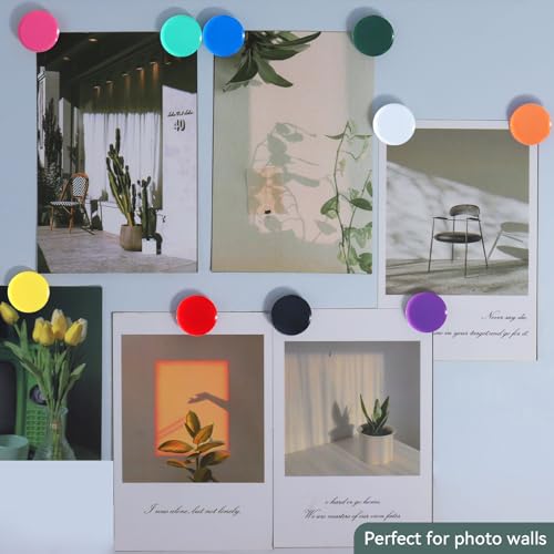 DUJEQM Fridge Magnets, 20PCS 10 Colors Strong Small Heavy Duty Magnets - Mini Round Refrigerator Magnets for Whiteboard Kitchen Office - Cute Decorative Magnet for Locker Classroom Home Organization