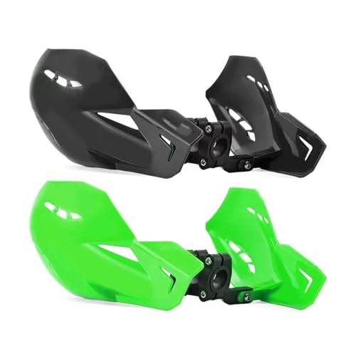 Protège-mains guidon noir Kawasaki KX protégeant des projections