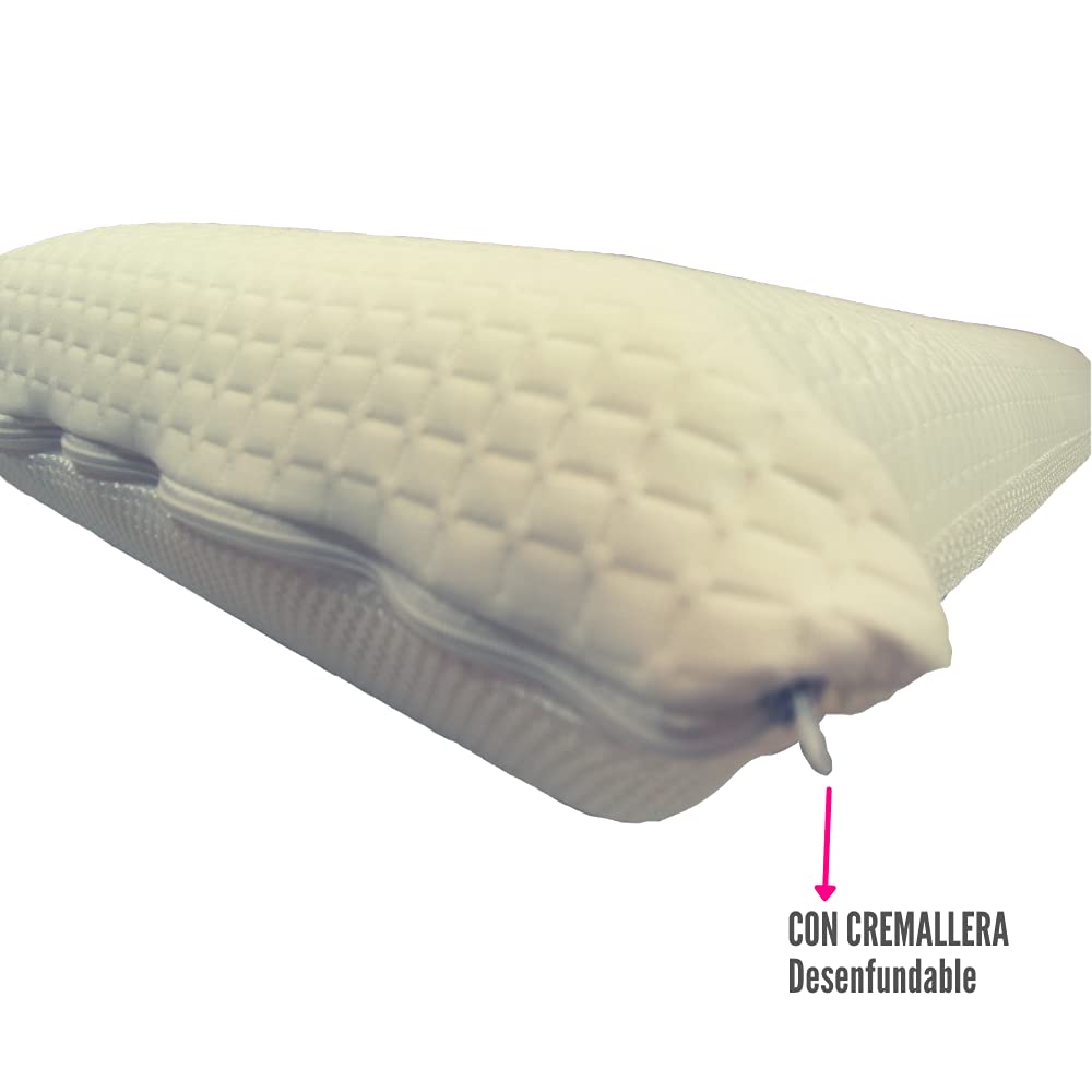 N/S Pack de 2 Almohadas Viscoelásticas 150 cm, 2 Almohadas de Cama, Doble Funda, Funda Exterior con Tratamiento de Aloe Vera, Termosensible, Gran Adaptabilidad, Transpirable, Accesorios Dormitorio
