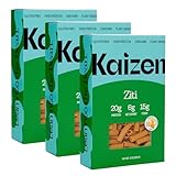 Kaizen Low Carb Keto Pasta Ziti - High Protein (20g), Gluten-Free, Keto-Friendly (6g Net), Plant-Based Lupini Noodles made w/High Fiber Lupin Flour - 8 ounces (Pack of 3)