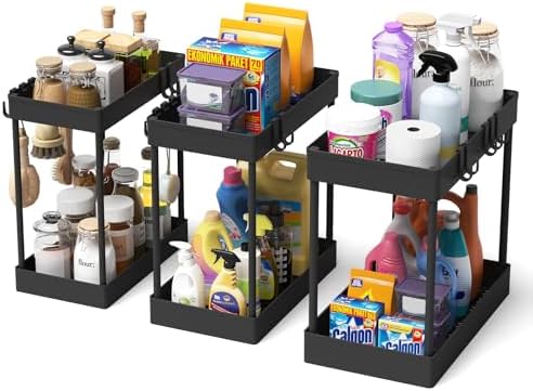 Organizador Bajo Fregadero 3 Unidades - Estante Doble Nivel Fijo ...