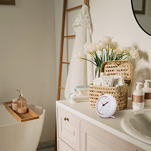 Ostar Waterproof Bathroom Shower Clock, Analog Quartz Clock Hanging Stand Dual Purpose, One Aa Battery Operated 4.72 Inch Round Size #TOP7