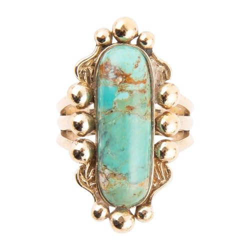 Barse Jewelry Plateau Blue Turquoise and Golden Ring3