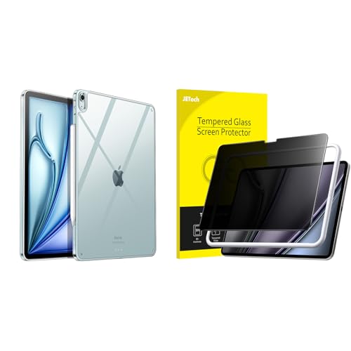 Evita Miradas con Protector Pantalla Privacidad y Funda JETech iPad Air 13 Pulgadas M4 Transparente