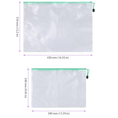 Pochettes plastique étanches A4 et A3 à fermeture éclair pour trier et protéger - 2