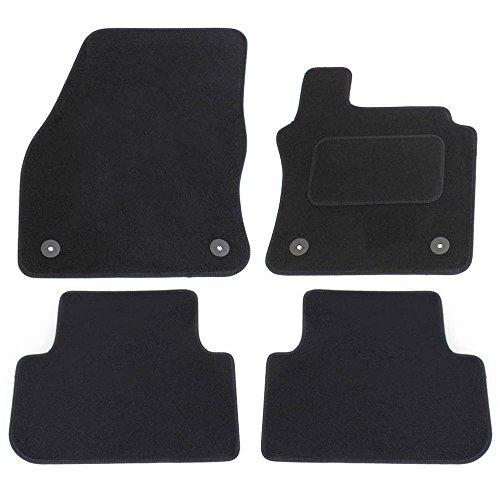 JVL Fully Tailored Car Mats with 4 Clips - Black, 4 Pieces