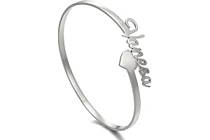 Personalized Heart Link Bracelet for Women