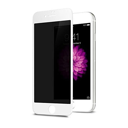 TECHO Privacy Screen Protector for iPhone 8 Plus 7 Plus, Anti Spy 9H Tempered Glass, Edge to Edge Full Cover Screen Protector [Anti-Fingerprint] [Full Coverage] (White)