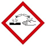 GHS/HazCom 2012: Pictogram Placard, Self Adhesive Vinyl, Corrosive, 10.75