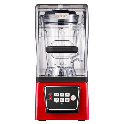 Huanyu Commercial Blender with Soundproof Shield, 100 Oz Large Capacity Quiet Professional Blenders, Heavy Duty Blender Professional-Grade Power Smart Control with Intelligent Buttons