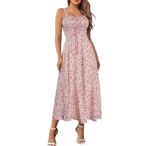 Robe dos nu sans manches en maille légère et respirante à motif floral