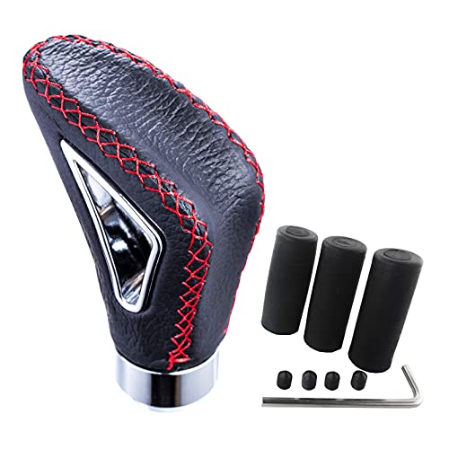 Arenbel Car Racing Leather Shifter Stick Lever Handle Type R Gear Shift Grip Speed Knobs Fit Most Auto Manual Transmissions, Red Stitched Arenbel Car Racing Leather Shifter Stick Lever Handle Type R Gear Shift Grip Speed Knobs Fit Most Auto Manual Transmissions, Red Stitched
