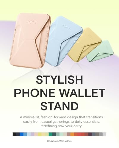 Image of MOFT Magnetic Wallet Stand Compatible with iPhone 17 /16 /15 /14 /13 /12 Series, Angle Adjustment & Magsafe Compatible MOVAS Phone Stand,Peach Pink