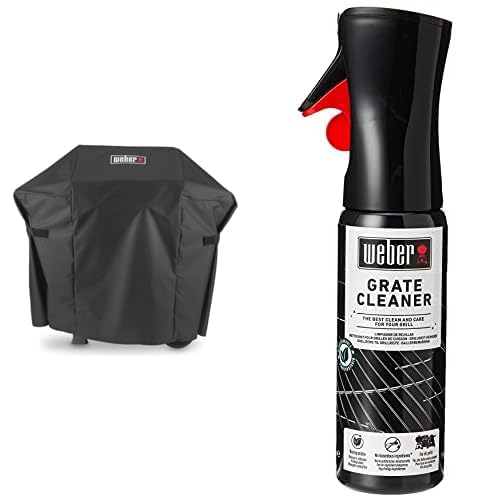 Weber Funda Premium Spirit II 200 - für Spirit II 200 und E-210 (Exkl. EO-210) & 17875 Grillrost-Reiniger, 300 ml, Nebelspray, Löst Fett- und Speisereste, Schwarz