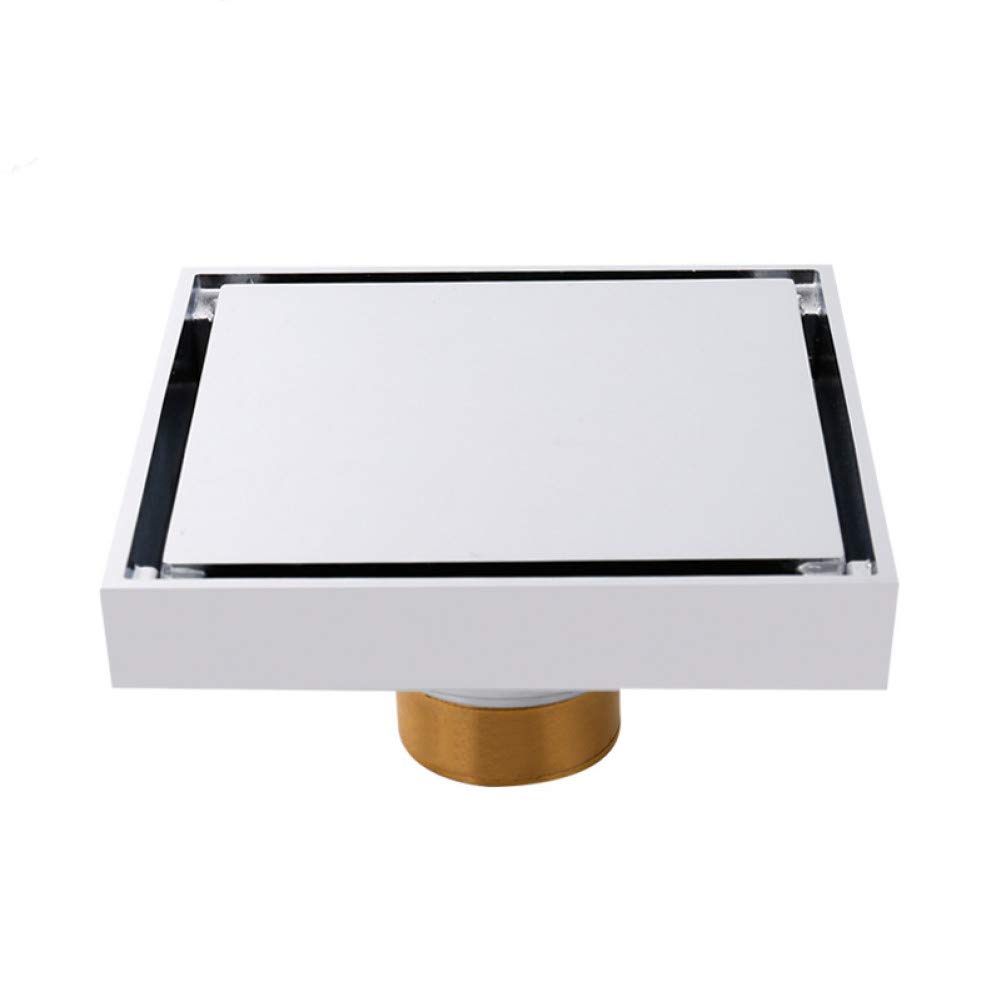 XBTGS Bodenablauf, Badezimmerzubehör, Messing, Gold/Roségold/Silber-Finish, Badewanne, Dusche, Bodenablauf, 120 x 120 mm, quadratischer Abfluss, C12 cm