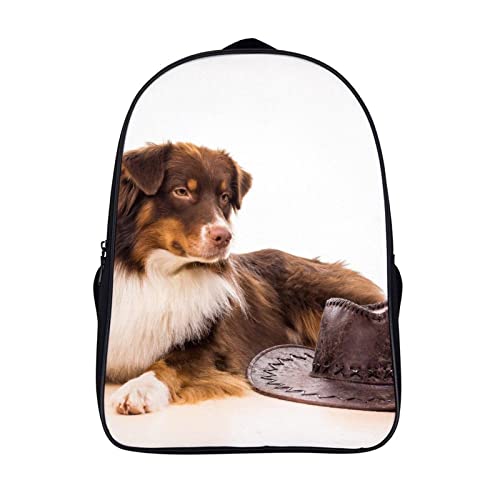 Sac à dos scolaire Australian Shepherd décontracté 40x28x16cm pour l'école et voyage des enfants
