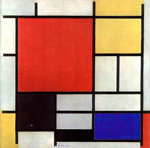 Lienzo Mural de Piet Mondrian réplica artística de alta calidad en 60x90cm