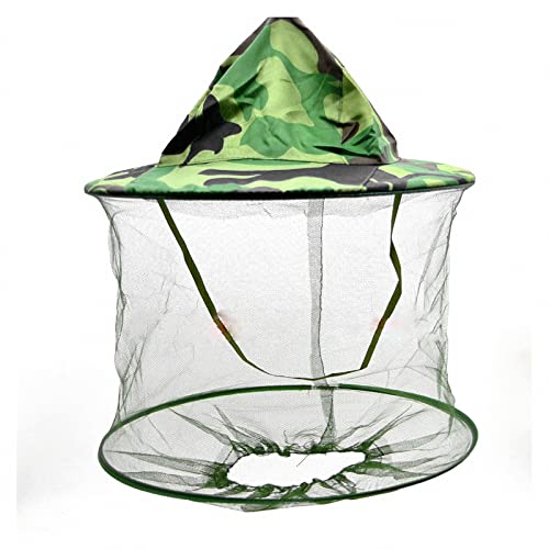 Sombrero antimosquitos para evitar picaduras en la cara con red de camuflaje