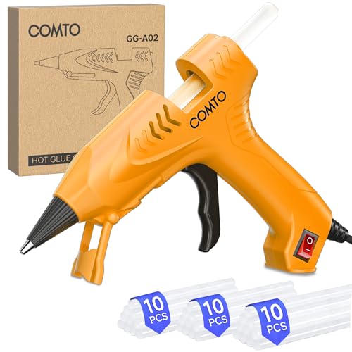 COMTO Mini Hot Glue Gun with 30 Glue Sticks, Yellow