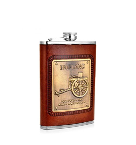 Menzy Leather Blends Stainless Steel Hip Flask for Men, Pocket Essentials Designer Liquor Bottle Or Wine Whiskey Alcoholic Beverage Holder Hip Flask 8 Oz (230 ml)