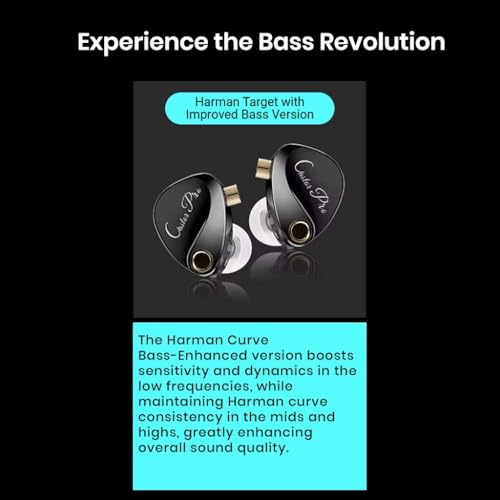 Image of x KZ Castor Pro x Wired IEM in Ear Monitor with Type C Plug, 10mm Dual Dynamic Driver, 4 Tuning Switch, Silver Plated Cable, HD Mic (HarmanTarget-ImprovedBass-Blk)