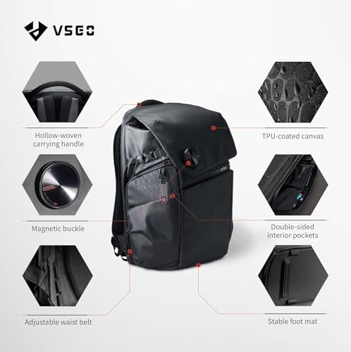 Ficha técnica Cámara DSLR 20L Mochila para Drones Compatibles con estabilizadores de Sony Canon Nikon dji RS3 diseño de liberación Impermeable y rápida Taiji Black - Fernando Cortés