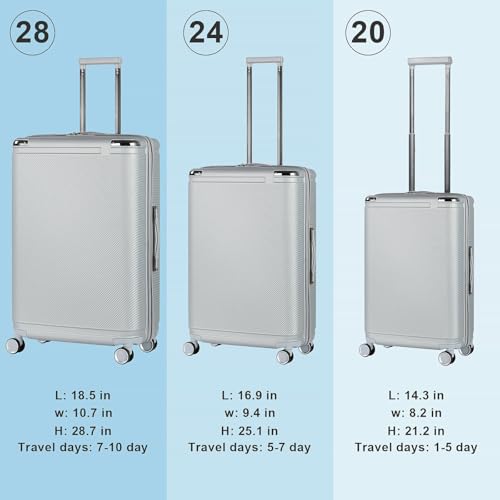 ABS Spinner Wheels Suitcase - 3-Piece Travel Luggage Set, Lightweight & Durable Carry On Suitcases with Stylish Design2
