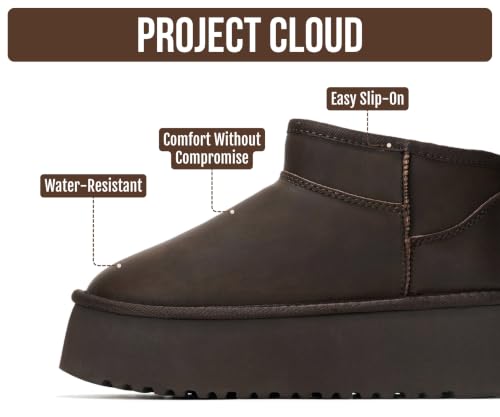 Image of Project Cloud 100% Genuine Leather Platform Ankle Boots for Women