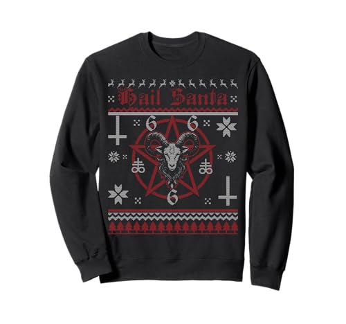 Hail Santa Heavy Solstice Santa Gothic Christmas Ugly Sweatshirt