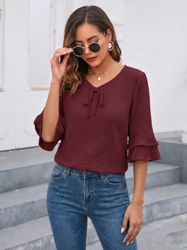 Image of TOPLOT Women's Top | Stylish Shirt Design | Comfortable Western Top| Easy Movement Structure | Trendy Look Styling | Versatile Perfect for Casual & Everyday Fashion (5231)
