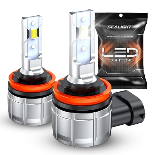 Image of SEALIGHT H11 LED Fog Light Bulbs or DRL, 600% Brightness Fog Light Bulb LED for Cars, 360 Illumination 6500k Cool White, 4.0 Upgrade Dual-row CSP Chips Non-polarity, Pack of 2