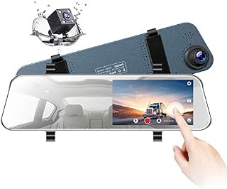 TOGUARD Backup Camera 5" LCD Mirror Dash Cam Rear View Mirror Camera Ultra-Thin