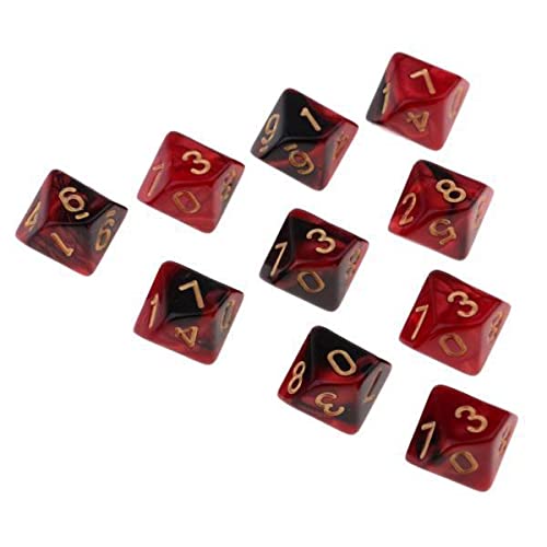 ATORSE Toy 2x10x 10-Sided Game Dice 16mm Dice for Board Games/Teaching Math Red+Black-Toys & Hobbies-Games-Role Playing Games-Dungeons & Dragons-Accessories & Dice-image-5