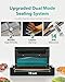 Zachvo 90kPa Vacuum Sealer Machine, Automatic Food Sealer with Double Heat Seal Option, Dry & Moist Modes, Built-in Cutter and Bag Storage, Starter Kit with Bag Rolls and Hose, Black