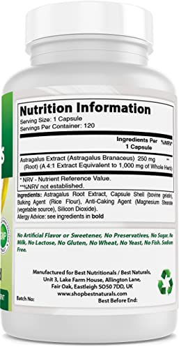 Best Naturals 817716012643 Astragalus Capsule, 1000 Mg thumb #1