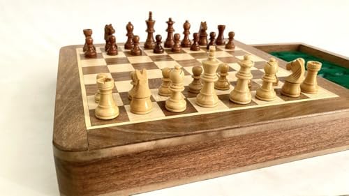 RURAL ROUTES Wooden Magnetic Chess Board - Rosewood Chessboard with Drawer Storage - Indoor Mind Game for Kids and Adults (12 Inch) (B0DGGVDBJQ) Amazon Price History, Amazon Price Tracker