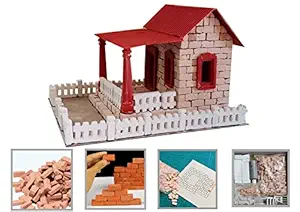 Kraft Kala Mini Brick Building Construction Set (hut House) red, Toys Building Blocks,