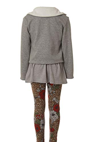 Image of iGirlDress Girls 4 Pieces Pant Set Long Sleeve Jacket Necklace Floral Plaid Pant 4-16