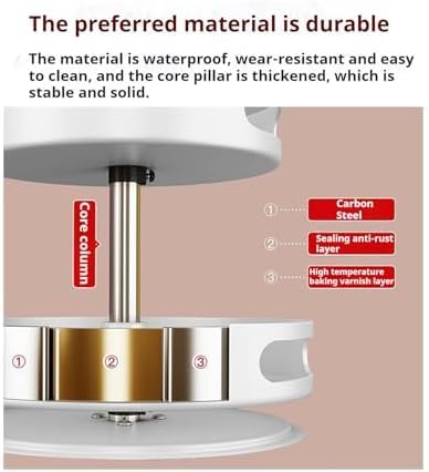 Organizador giratorio para especias, bandeja de almacenamiento de metal giratoria de 2 a 3 niveles para encimera de cocina, comedor, armario o baño
