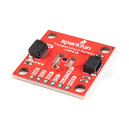 SparkFun Digital Temperature Sensor Breakout - AS6212 (Qwiic) - High Accuracy Low Power Consumption Board Small Size 1 inch by 1 inch Footprint Configurable Alert pin 8 Selectable I2C addresses