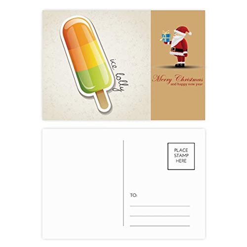 Cartes postales Père Noël lot de 20 en orange jaune vert pour fêtes